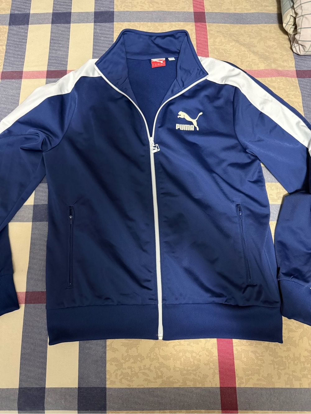 Puma Blue Track Jacket with White Panels